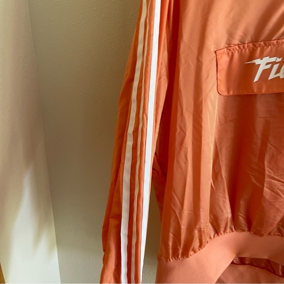 Adidas Orange Windbreaker”Fiarucci” Lightweight Hooded Jacket - Picture 8 of 13
